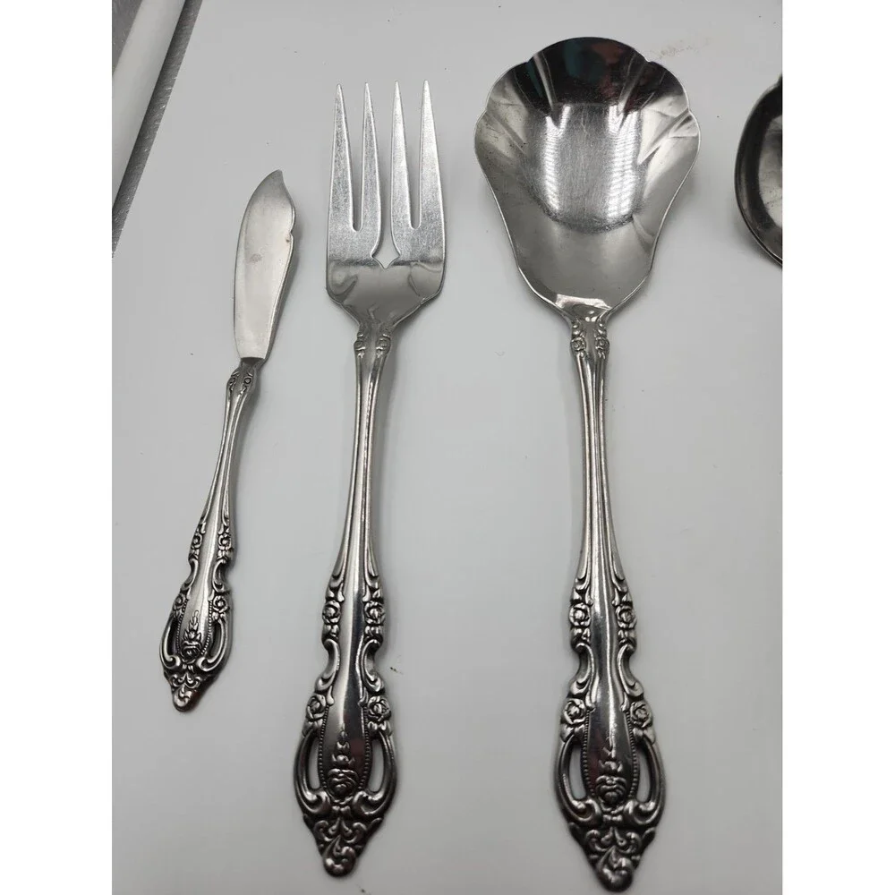 Oneida Community Brahms 8 Piece Hostess Set Serving Stainless Steel Flatware